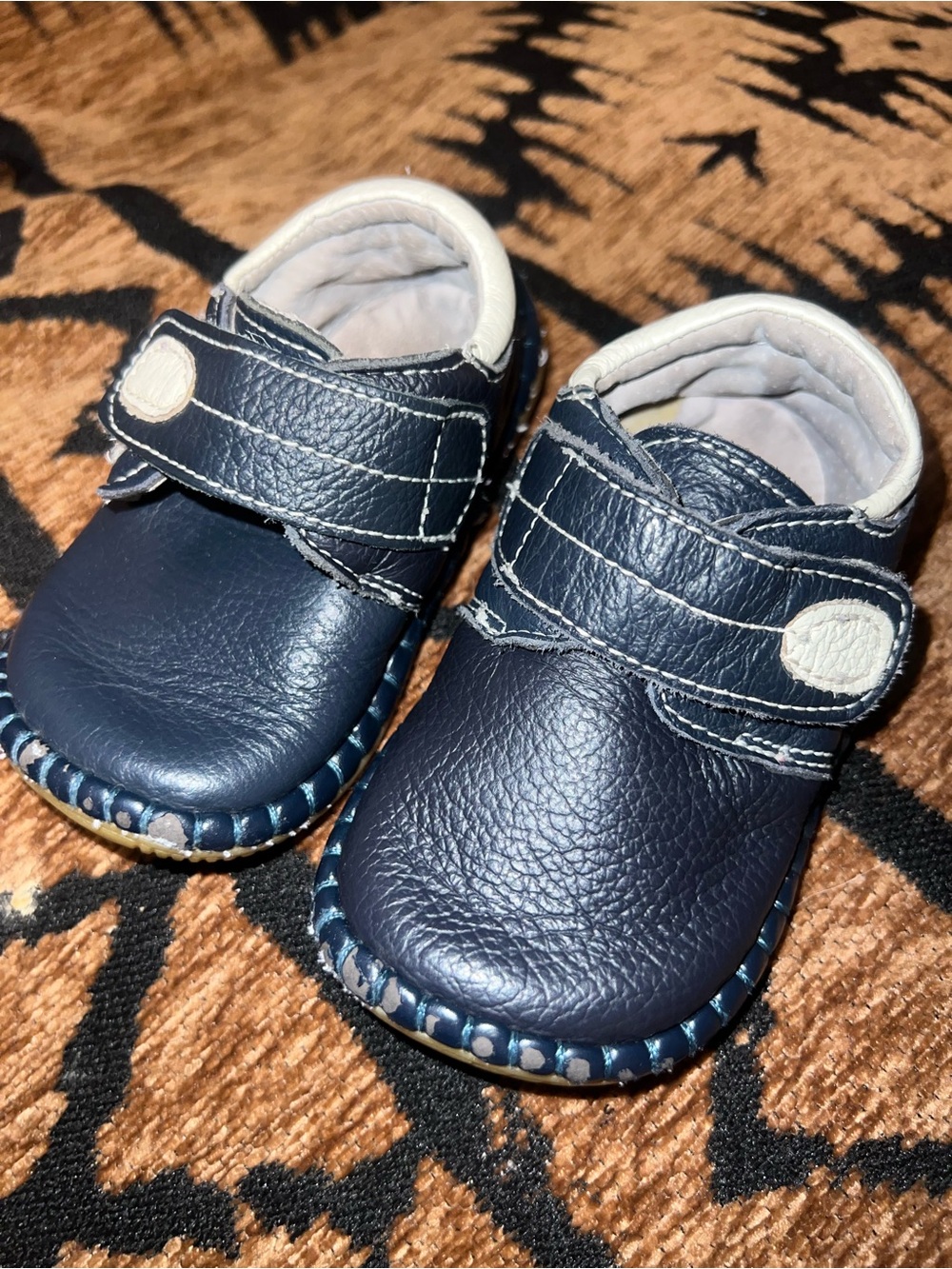 Vintage Komfort Kidz Leather Baby Toddler Leather Moccasins Shoes Size 4.5 5